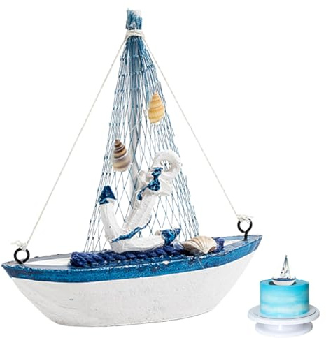 Mini Sailboat Nautical Bathroom Accessories, Nautical Ornaments, Seaside Ornaments and Bathroom Suitable for Table Decor