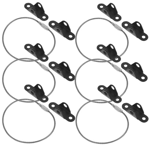 Yardwe 6 Sets Anti Tip Furniture Straps, Safety Strap Anchor Kit, Metal, Black, for Bookshelves and Shoe Cabinets, Safety Furniture Tipping Prevention