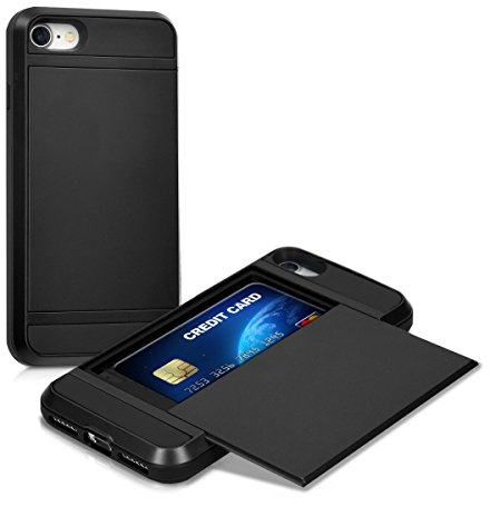 kwmobile 1x Porte-Carte Adhésif pour Téléphone - Pochette Autocollante Silicone pour Smartphone - Format Carte Bleue - Noir