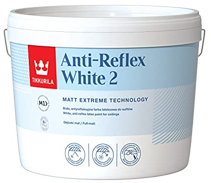 TIKKURILA Anti Reflex 2 - Flat Matt, High-Opacity, Ceiling Paint - Zero Flash - 10 Litres