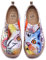 UIN Cheer Up Damen Slip On Schuhe Süße Katze Lässige Wanderschuhe Leicht Loafer Schuhe Bemalter Reiseschuh Canvas Blau（39）