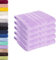 Lavea 5er Set Gästehandtücher 30x50 cm – Weiche und Saugstarke Gästetücher aus 100% Baumwolle, Frottierserie Elena – Waschbar und Strapazierfähig - Lavendel