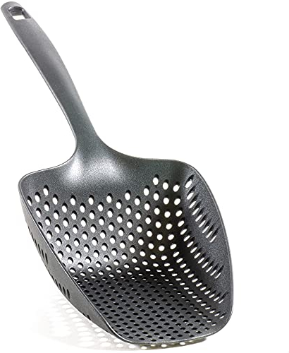 Kerafactum Eisschaufel Eiswürfel Schaufel Crash Ice Eis Würfel Schaufel Laser gelocht perfekt für Eiswürfel | Pommesschaufel Pommes Portionierer portioniert French fries Lochschaufel langer Stiel