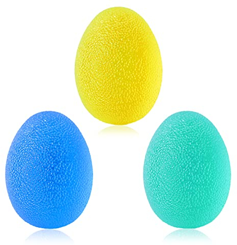 Newaner Antistressball Erwachsene 3 Stück , Anti Stress Bälle mit Unterschiedlichen Härtegrade, Handtrainer Fingertrainer Ball, Antistressbälle für Handgelenk Arthrose Training