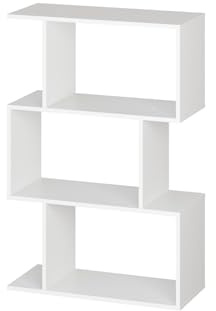 RICOO Standregal 3 Regalböden WM075-WM Raumteiler Regal weiß matt 106×70×30 cm Bücherregal Holzregal Wand Würfelregal Büroregal klein Regale & Ablagen Bookshelf Wandregal Holz