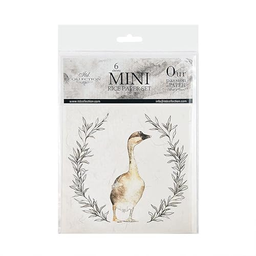 ITD Collection – mini rispapper kreativt set 14,8 x 14,8 cm (6 ark), Decoupage rispapper för scrapbooking och hantverk, flerfärgad (RSM055- HS code 48021000)