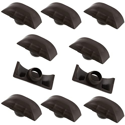 AERZETIX - C65135 - Lot de 10 Cache/pare-tempête/busette de drainage 1 clip 29x12 mm pour cadre de fenêtres - bouchon/capuchon - en plastique - perçage Ø10 mm - l'eau fixation - couleur marron