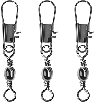 CRAZY SHARK 50 Stück Angelwirbel Angeln Edelstahl Barrel Wirbel Angel-Zubehör Set Schnell Rollende Angeln Connector Lock Snaps Line zu Haken Spinnwirbel