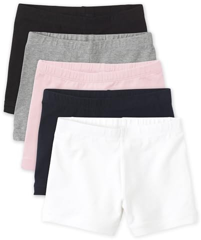 The Children's Place,Girls,Cartwheel Shorts,Black/Grey/Pink/Tidal/White 5-Pack,X-Small