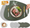 Tischsets und Untersetzer 6er Set,Platzsets Abwaschbar und Doppelseitigen rutschfest Platzdeckchen,Tischset Leder Kunstleder,Platzset Lederoptik,Platzdeckchen wasserdicht(Oval,Avocado grün/grau)