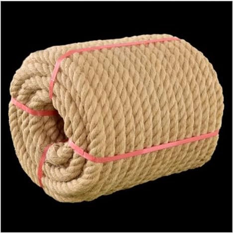 YKMYXZ Cuerda de algodón， Cuerda de Yute, Cuerda de cáñamo, Cuerda de Sisal de 24mm X 10M y Cordel de Yute Grueso for Poste rascador, Cuerda de Tira y afloja, Cordel for Equipaje(24MM 10M)