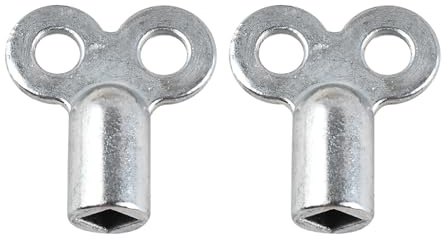 Teqooza Metal Radiator Valve Keys, Silver Square Socket Bleed Hole Key Radiator Keys, Water Tap Switch Bleed Key, Plumbing Bleeding Key Air Plumbing Tool for Radiators and Faucet, 2 Pcs