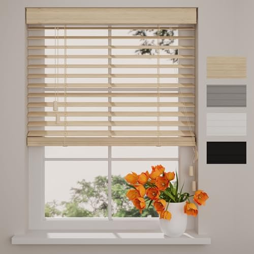 DTCH® Bambus Jalousie innen helle Eiche 80 x 240 cm, 50mm Lamellen aus Bambus Holz, Breiten von 50 bis 250 cm erhältlich, innenjalousie, Fenster jalousien