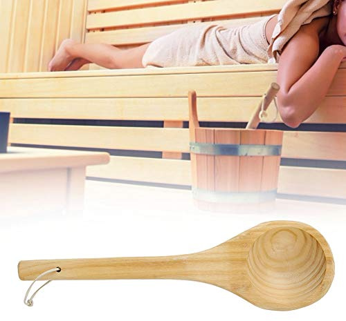 TIKATARER Accessori di Sauna, Mestolo di Legno con Scottatura con Acqua Sauna con Cucchiaio da Bagno a Cucchiaio per Presa Ergonomica per Uomo Accessori per il Bagno