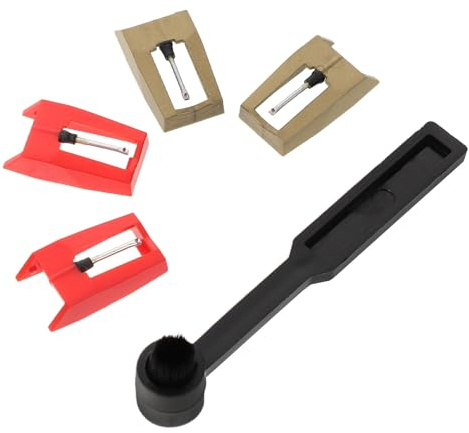 CONGARTENO Stylus Kit Red Gem Stylus Tip Cleaning Brush for Record Player Needle Turntable Replacement for Vinyl Player Accessories Turntable Needle Cleaning Kit for Vinyl Records