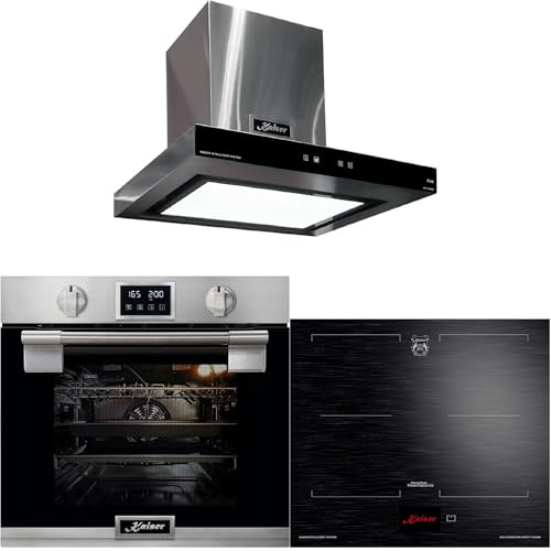 Kaiser Ugnsuppsättning 60 cm EH 6337 KCT 6140 FI AT 6433 • Spis set Autark Pyrolyse 79L SOFTCLOSE • Induktionshäll FREE ZONE FlexInduktion TFT-display • Spisfläkt 60 cm 750 m³/h rostfritt stål