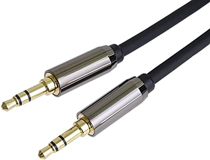PremiumCord Câble Jack Stéréo HQ 3,5 mm, Fiche Jack 3,5 mm, Mâle vers Mâle, Câble de Connexion Audio Casque Aux, Blindé, Connecteur Métallique, M/M, Longueur 5 m