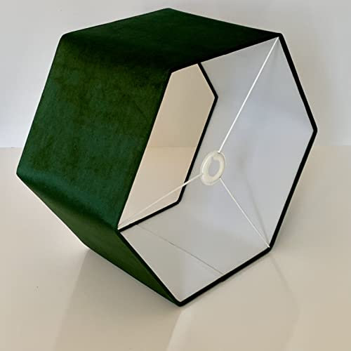 New Luxury Upholstery Velvet Bottle Green Hexagon lamp Shade Pendant Light Shade
