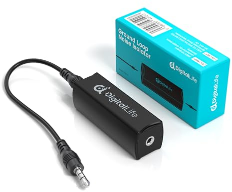 DigitalLife GI35-A | 3,5 mm TRS Ground-Loop-Noise-Isolator (Brummen-Entferner, Passiv, F/F) – für Audiogeräte, Kopfhörer und Lautsprecher