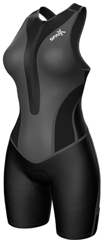 Sparx Women Triathlon Suit Tri Short Racing Cycling Swim Run (XL, Gray)