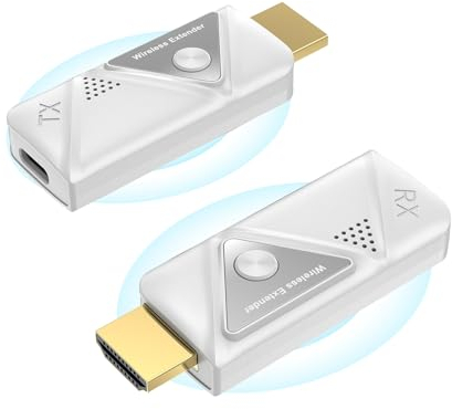 Trasmettitore e Ricevitore HDMI Wireless, HDMI Wireless Extender per Trasmettere Audio e Video HD a Monitor/Laptop/PC/TV Box/Proiettore, 2,4G/5G Trasmissione Radio Portatile, Plug & Play