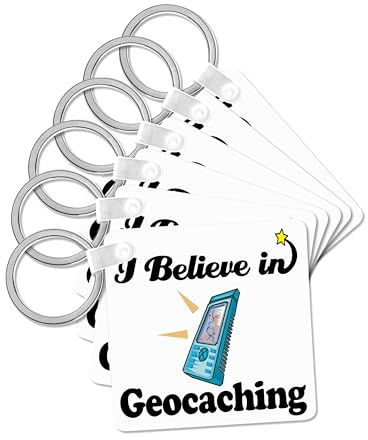 3dRose, I Believe In Geocaching, set of 6 Key Chains