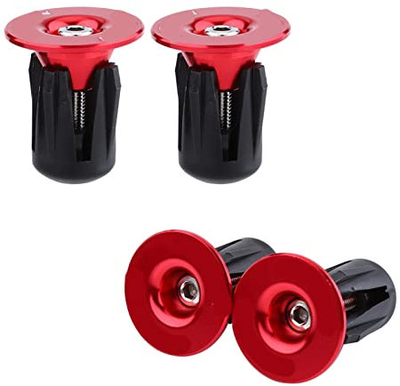 Hominas Fahrrad Lenkerstopfen, Zwei Stücke Universal Fahrrad Lenkerendkappen Aluminium Lenker Endkappen Bar End Plugs für Fahrrad,MTB, Rennrad(Rot)