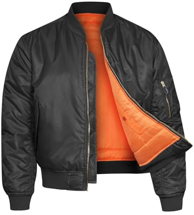 VINTIKA Bomber Jacket MA1 Classic US Air Force Pilot Flight Military Style Nylon Cotton Army Camo Padded Coat