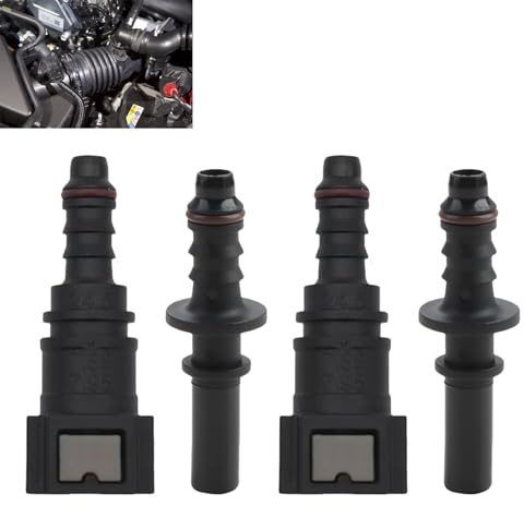 2 Set 7,89 mm till 8 mm rak bil bränsle flexibel snabbkoppling, bensinrörsanslutning, line-flexibel slangkopplingssats