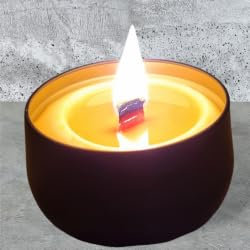 IMP-Stoff – Handgemachte Bienenwachskerze in schwarzer Metalldose mit Holzdocht | 100% reines Bienenwachs | natürlicher Duft | romantisch | Knisterkerze | Geschenkidee