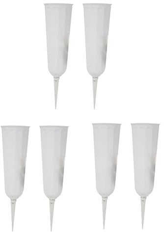 Lot de 6 vases commémoratifs avec piques et inserts en mousse pour arrangements floraux artificiels