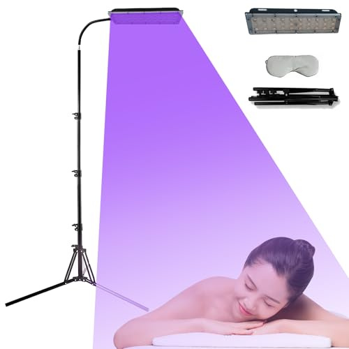 Bräunungslampe für zu Hause, 45 W, 395 nm, Bräunungslampe für Gesicht und Körper, verstellbare Halterung, UV-Lampe, Bräunungslampe mit Augenschutz, violettes Licht, für Haut Bronze antik (45 W)