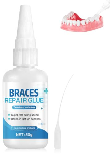 Colle Dentaire Extra Forte, Colle pour Appareil Dentaire Cassé, Ciment Dentaire, Séchage Rapide, Qualité Alimentaire, 50g