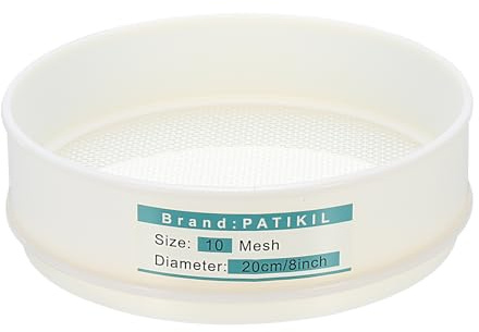 PATIKIL 10 Mesh(2mm) Lab Sieve, 7.9(20cm) Diameter Sifting Screen Nylon Wire Cloth Fine Mesh Sieve for Industrial Laboratory Home Soil Sifter Dry Sift Screens Hash