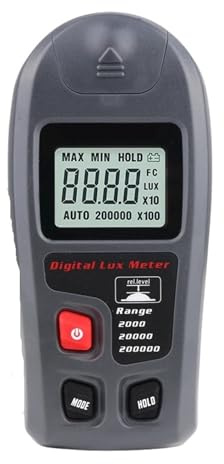 luxómetro Digital, Luxómetro Digital, Iluminador, Fotómetro, Alta Precisión ±4%, Rango 0,1-200000 Lux/0,01-20000 FC para viviendas,