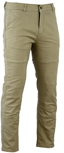 Bikers Gear Australia - Vaqueros de Motocicleta Modernos Estilo Chino con Forro Kevlar, con protección CE 1621-1, Tan Chino, Talla 38