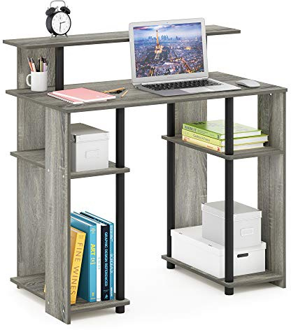 Furinno JAYA Simple Design Computer Desk, Writing Desk, Study Desk, French Oak/Black