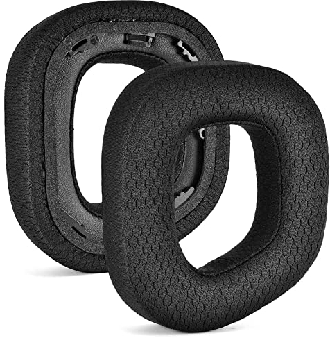 HS80 RGB dickere Ersatz-Ohrpolster – Ersatz-Ohrpolster, kompatibel mit kabellosen Corsair HS80 RGB-Kopfhörern, hochdichter Geräuschunterdrückungsschaum, zusätzliche Dicke (schwarzer Stoff)