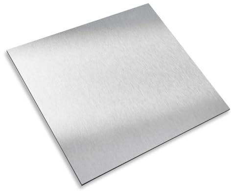 Placa compuesta de aluminio cepillado plateado I 20 x 20 cm I 3 mm I resistente a la intemperie I modelismo construcción de ferias señalización bricolaje serigrafía e impresión digital I AZ113