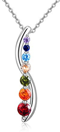 HARMONY BOLA 925 Sterling Silver Chakra Collier Yoga Pendentif Chakra Colliers Cristaux De Guérison Pendentif Bijoux Cadeaux pour Femmes