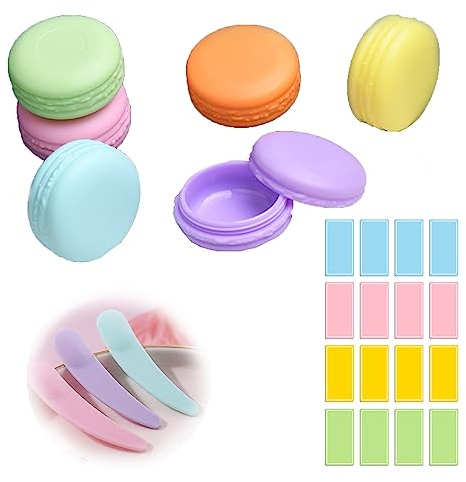 Kireida® 6 Stück Kosmetikbehälter Reise behälter mit Deckel,mit 6 Spatel&1 Etikett Aufkleber,Mini Tins für Cremes, Lotionen und Kosmetik,Tragbar für Unterwegs(10 ml,Mehrfarbig)