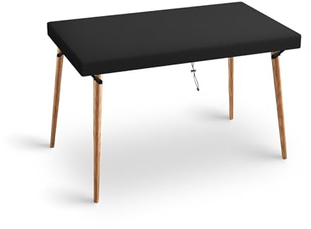 Delixike Fundas de mesa de jardín impermeables, cubierta de mesa rectangular, cubierta de mesa de patio, cubierta de mesa al aire libre, cubierta de mesa rectangular ajustable, cubierta de mesa para…