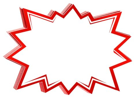 Lot de 20 Grands Panneaux Vierges en Papier Starburst pour Prix de Vente au détail, étiquettes de Prix de Vente au détail, étiquettes de Prix de Vente de Garage