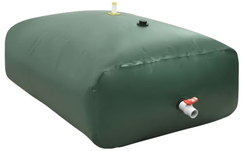 vidaXL Vattentank med kran vikbar 5000 L PVC, vattenbehållare, vatten tank, portabel vattentank, vatten behållare, vikbar vattentank