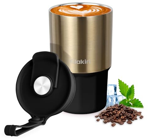 ELAKIRI Thermobecher Kaffee To Go mit Deckel 15oz/460ml,Kaffeebecher To Go Thermo aus 316 Edelstahl Material,Doppelwandig Coffee Mug Auslaufsicher für Heißes und Kaltes Wasser für Teebecher Autobecher
