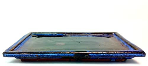 23 cm Rectangular bonsai planter tray- Humidity Control by Ceramic tray for bonsai tree-Rustic Glaze Ceramic Bonsai Drip Tray for Indoor Plants