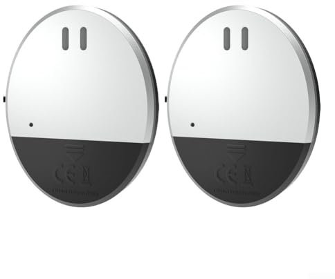 Hasaller Lot de 2 détecteurs d'alarme de porte ultra fins pour fenêtres et portes - Sirène puissante de 130 dB - Détecteurs de bris de verre sans perçage - Protection de sécurité pour la maison et le