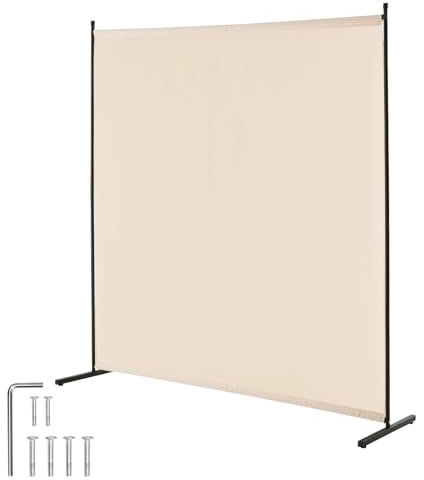 VEVOR Divisorio per Stanze a Pannello Singolo, Schermo per la Privacy 1810 x 1815 x 500 mm, Separatore di Stanze per Ufficio, Camera da Letto, Beige