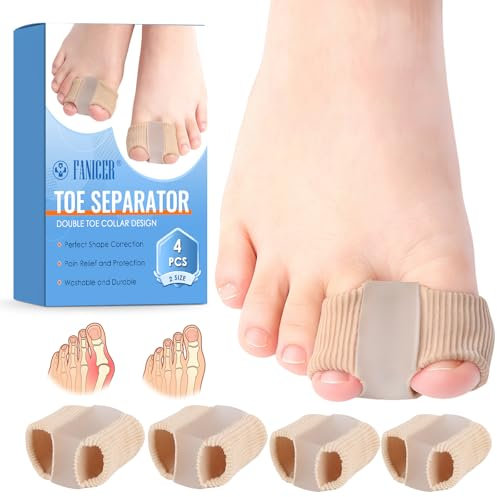 4 Pezzi Alluce Valgo Correttore, Separatore Dita Piede, Tutore Alluce Valgo, Distanziatore Dita Piedi, Divaricatore Ditapiedi