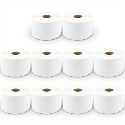 GROF - Thermoetiketten 57 × 51 mm - 1000 Etiketten/Rolle, kompatibel mit Zebra Etikettendruckern - selbstklebende Barcode- & Produktetiketten (10)